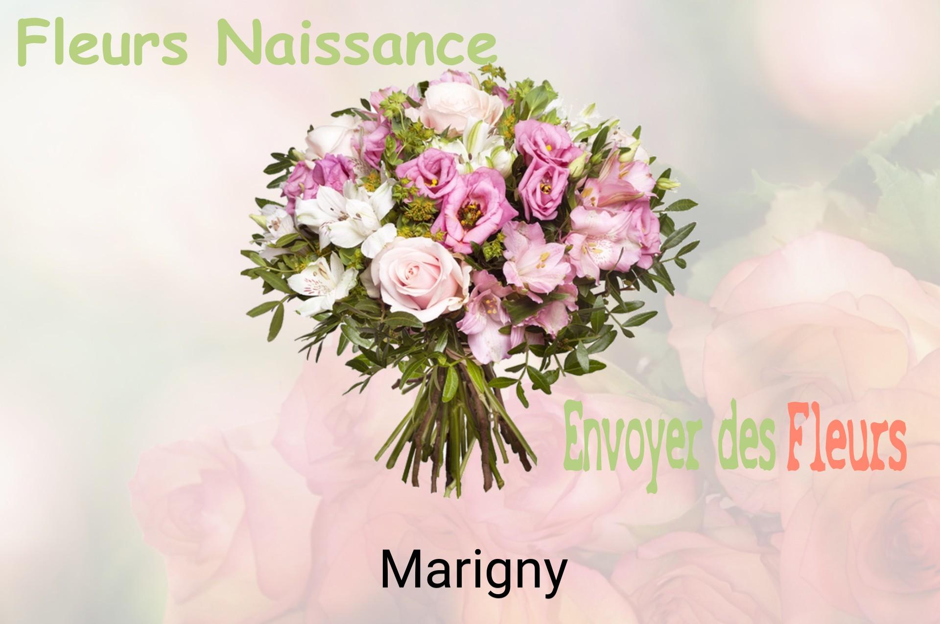 Bouquet de fleurs de naissance livré à Marigny