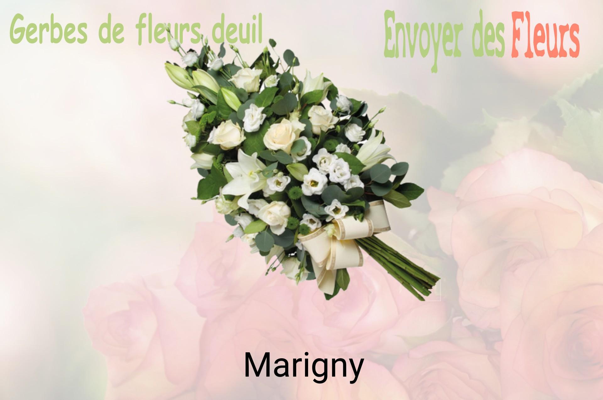Gerbe de fleurs de deuil livrée à Marigny